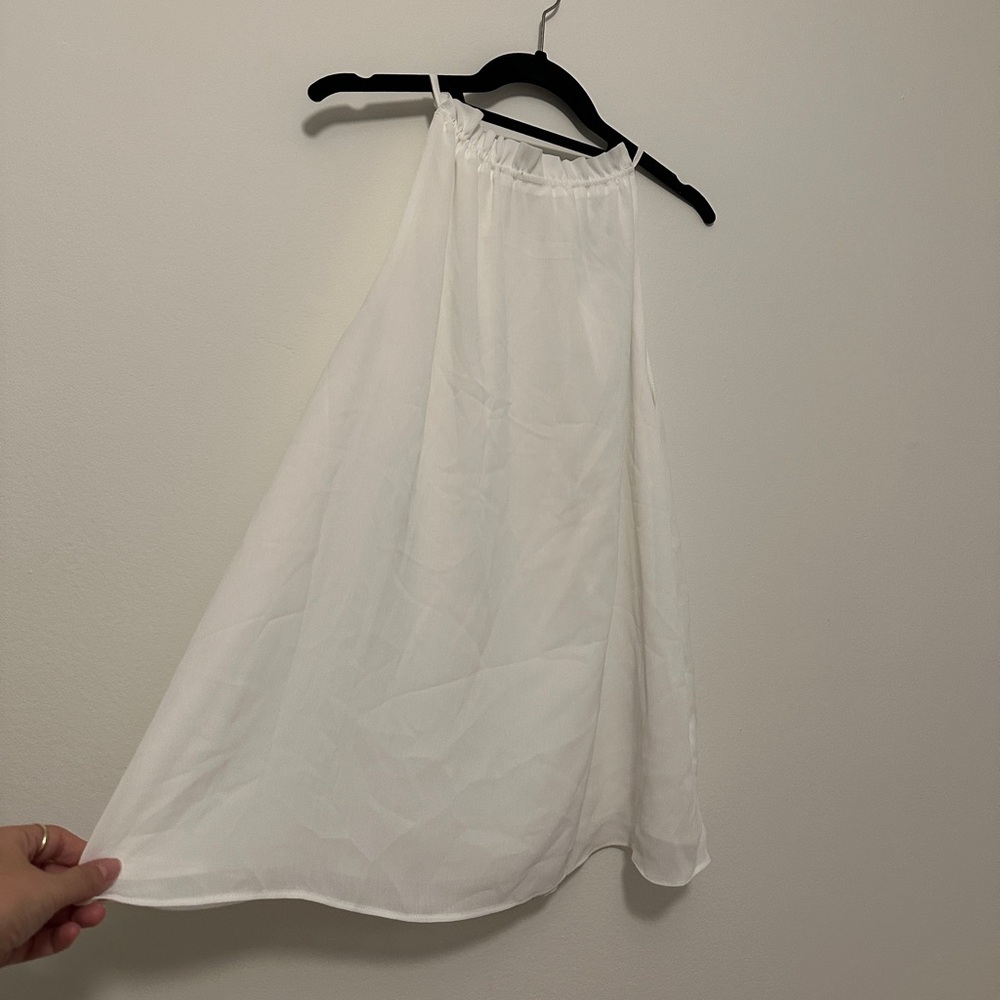 H&M White Flowy Halter Top size Medium